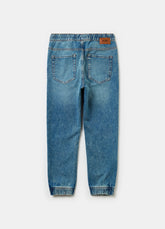 Ovs Denim Joggers With Drawstring And Abrasions